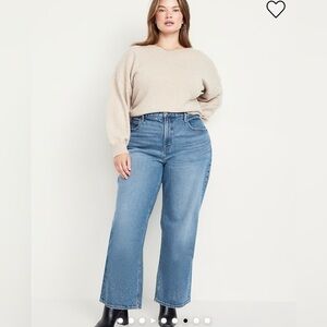 Old Navy Curvy Extra High-Waisted Ski-hi Wide Leg Jeans Size 18